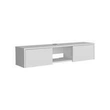 Mesa Para Tv Flotante Gleid, Blanco Duqueza, con Dos Puertas Abatibles