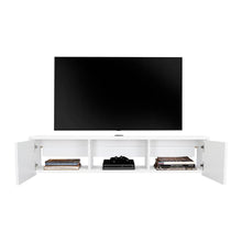 Mesa Para Tv Flotante Gleid, Blanco Duqueza, con Dos Puertas Abatibles