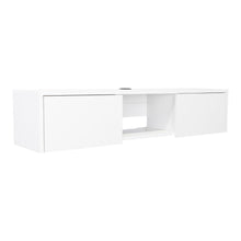 Mesa Para Tv Flotante Gleid, Blanco Duqueza, con Dos Puertas Abatibles