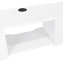 Mesa Para Tv Flotante Gleid, Blanco Duqueza, con Dos Puertas Abatibles