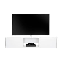Mesa Para Tv Flotante Gleid, Blanco Duqueza, con Dos Puertas Abatibles