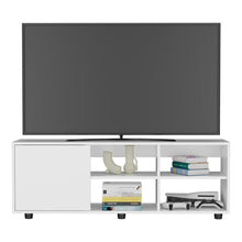 Mesa para TV Adelen, Blanco Duqueza, con superficie para equipos de audio y video 55" ZF