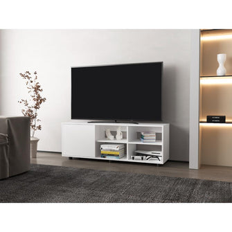 Mesa para TV Adelen, Blanco Duqueza, con superficie para equipos de audio y video 55" ZF