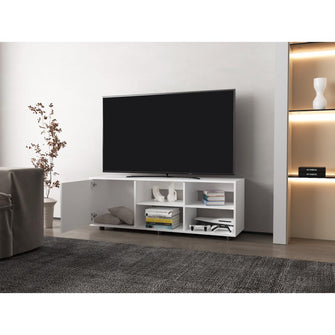 Mesa para TV Adelen, Blanco Duqueza, con superficie para equipos de audio y video 55" ZF