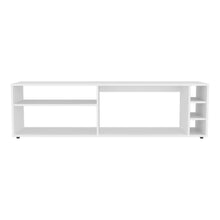 Mesa para TV Sunta, Blanco, con amplios espacios para ubicar dispositivos de entretenimiento 70" ZF