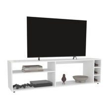 Mesa para TV Sunta, Blanco, con amplios espacios para ubicar dispositivos de entretenimiento 70" ZF