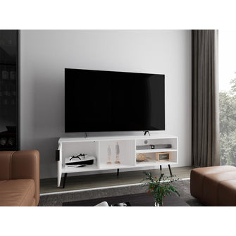 Mesa para TV Vulanno, Blanco Duqueza, con una puerta abatible 70" ZF