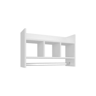 Gabinete de Baño Beki, Kronos Blanco, con espacio para ubicar objetos y un tubo para colgar toallas ZF