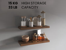 Repisa Flotante Maca X2, Nogal, con espacio para ubicar objetos ZF