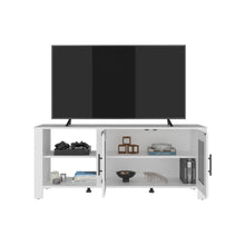 Mesa Para Tv Freedom, Blanco, Con Dos Puertas Abatible, Para Televisor Hasta 65" ZF