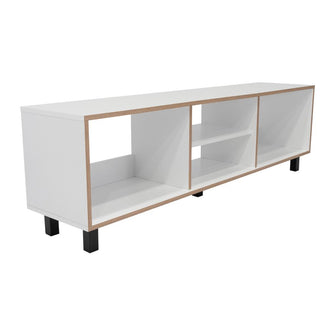 Mesa para TV Tunez, Blanco con Café Claro, hasta 70" pulgadas