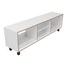 Mesa para TV Tunez, Blanco con Café Claro, hasta 70" pulgadas