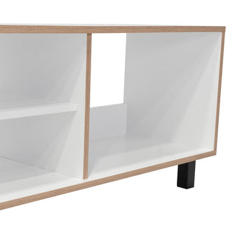 Mesa para TV Tunez, Blanco con Café Claro, hasta 70" pulgadas