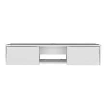 Mesa Para Tv Flotante Gleid, Blanco, con Dos Puertas Abatibles