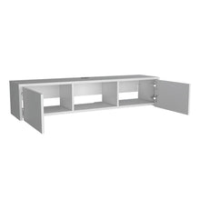 Mesa Para Tv Flotante Gleid, Blanco, con Dos Puertas Abatibles