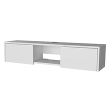 Mesa Para Tv Flotante Gleid, Blanco, con Dos Puertas Abatibles