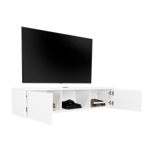 Mesa para TV Flotante Gleid, Blanco, con Dos Puertas Abatibles