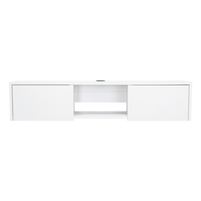 Mesa para TV Flotante Gleid, Blanco, con Dos Puertas Abatibles