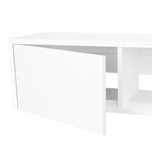 Mesa para TV Flotante Gleid, Blanco, con Dos Puertas Abatibles
