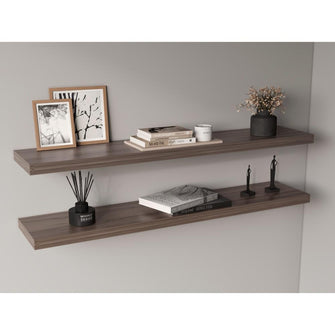 Repisa Flotante Shelf 120, Chocolate, con espacio para colocar objetos decorativos