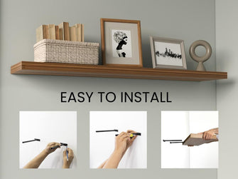 Repisa Flotante Shelf 120, Cobre, con espacio para colocar objetos decorativos X2 unidades ZF