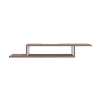 Mesa Para Tv Flotante Dilix, Castaño y Blanco, con superficie para objetos decorativos