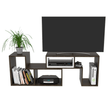 Mesa Para Tv Ascher, Chocolate y Blanco, con Espacio Para Televisor de Hasta 40 Pulgadas