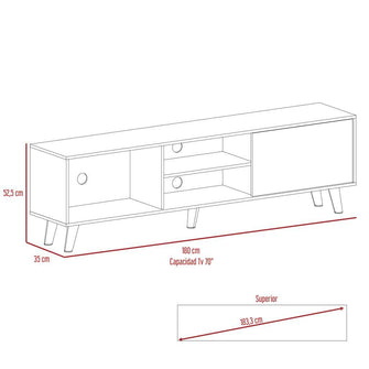 Mesa Para Tv Viena, Café Claro, Para Televisor de 70 Pulgadas