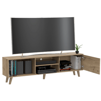 Mesa Para Tv Viena, Café Claro, Para Televisor de 70 Pulgadas