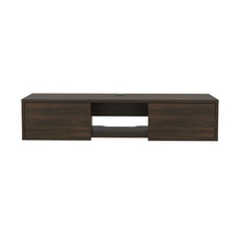 Mesa Para Tv Flotante Gleid, Nogal Europeo, con Dos Puertas Abatibles