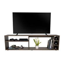 Mesa para TV Sunta, Nogal Europeo, Con amplios espacios para ubicar dispositivos de entretenimiento 70"