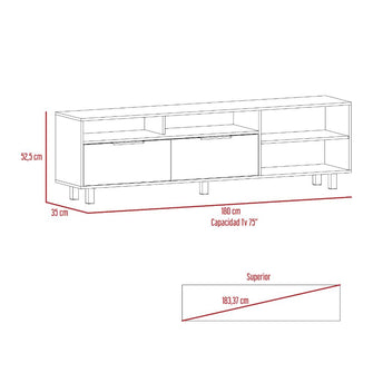 Mesa Para Tv Morelia, Castaño, con Espacio Para Televisor de Hasta 75 Pulgadas