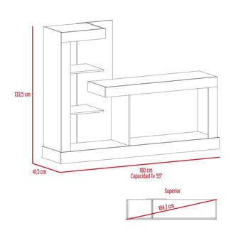 Mesa Para Tv Samir, Castaño, con Espacio Para Televisor de Hasta 55 Pulgadas