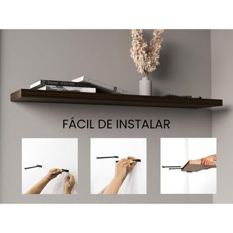 Repisa Flotante Shelf 120, Caoba, con espacio para colocar objetos decorativos