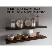 Repisa Flotante Shelf 120, Caoba, con espacio para colocar objetos decorativos