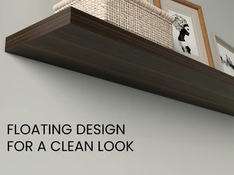 Repisa Flotante Shelf 120, Caoba, con espacio para colocar objetos decorativos X2 unidades ZF