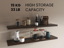 Repisa Flotante Shelf 120, Caoba, con espacio para colocar objetos decorativos X2 unidades ZF