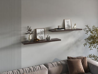 Repisa Flotante Shelf 120, Caoba, con espacio para colocar objetos decorativos X2 unidades ZF