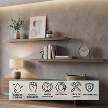 Repisa Flotante Shelf 120, Caoba, con espacio para colocar objetos decorativos X2 unidades ZF