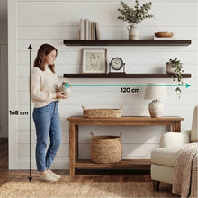 Repisa Flotante Shelf 120, Caoba, con espacio para colocar objetos decorativos X2 unidades ZF