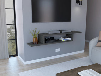 Mesa Para Tv Flotante Dilix, Gris, con superficie para objetos decorativos