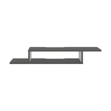 Mesa Para Tv Flotante Dilix, Roble Gris y Blanco, con superficie para objetos decorativos