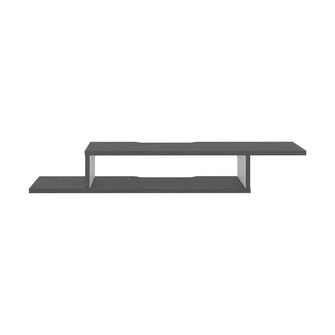 Mesa Para Tv Flotante Dilix, Roble Gris y Blanco, con superficie para objetos decorativos