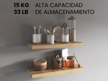 Set de 4 Repisas Flotante Maca, Macadamia, con Espacio para Ubicar Objetos