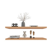 Repisa Flotante Shelf 120, Macadamia, con espacio para colocar objetos decorativos X2 unidades ZF