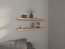 Repisa Flotante Shelf 120, Macadamia, con espacio para colocar objetos decorativos X2 unidades ZF