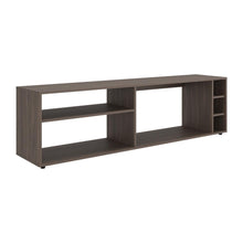 Mesa para TV Sunta, Milan, con amplios espacios para ubicar dispositivos de entretenimiento 70"