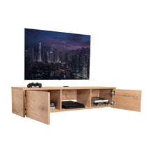 Mesa Para Tv Flotante Gleid, Macadamia, con Dos Puertas Abatibles sin inv
