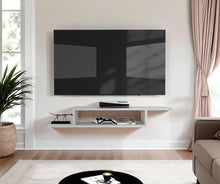 Mesa Para Tv Flotante Dilix, Nevado, con superficie para objetos decorativos