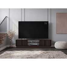Mesa Para Tv Caobe, Kronos Nogal, Para Televisor de Hasta 75 Pulgadas con cuatro puertas ZF